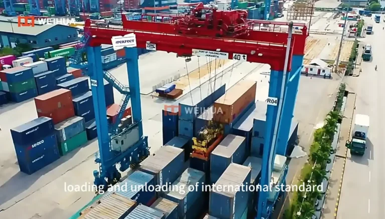 Grua Pórtico de Contentores com Pneus de Borracha Eficiente