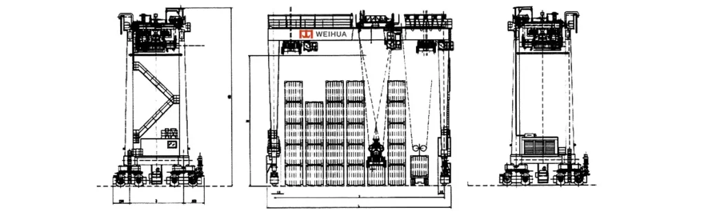 Rail Mounted Container Gantry Crane Drawing
