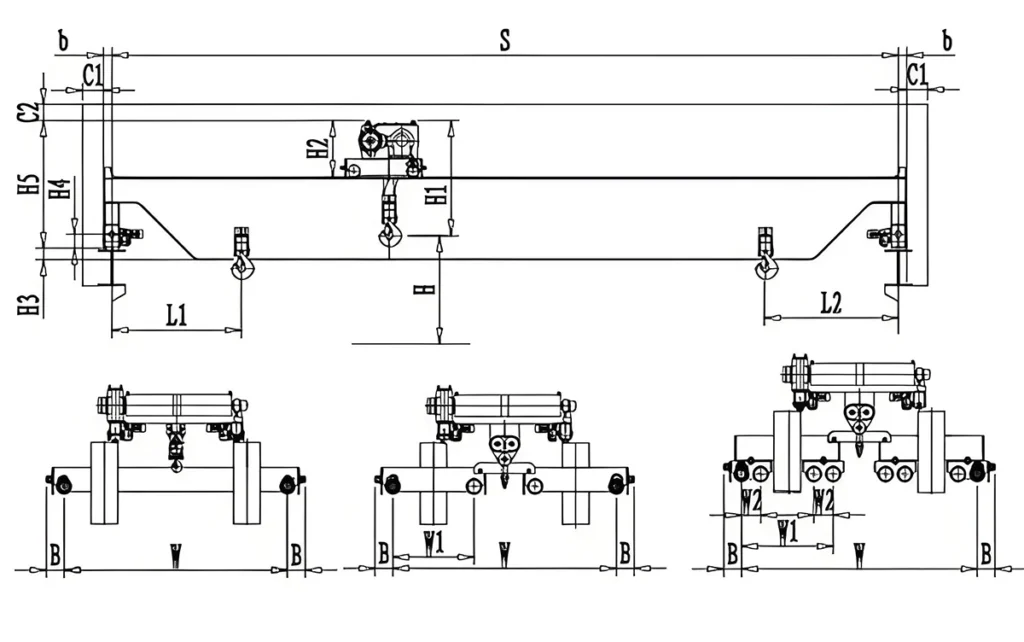 Custom Double Girder Overhead Travelling Crane
