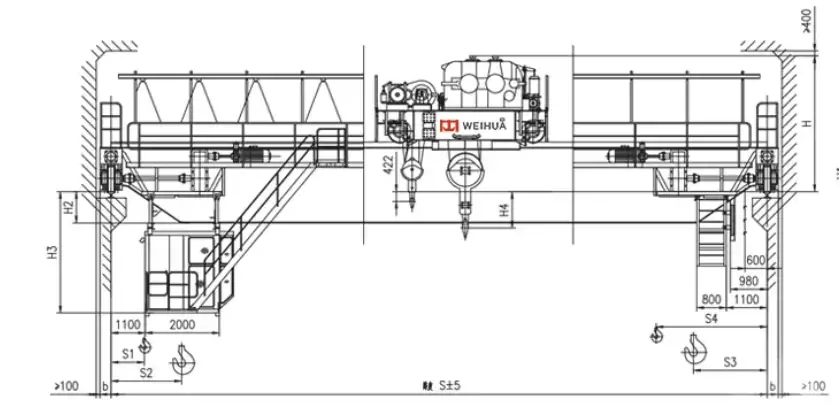 Custom QD Double Girder Hook Overhead Crane00