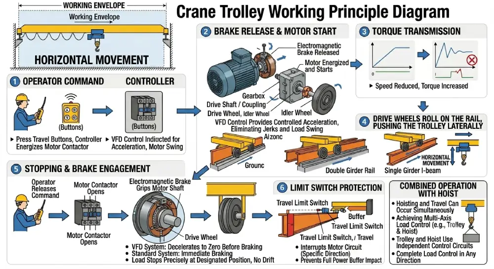 Working Principle of a Crane Trolley