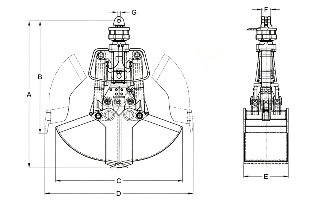 Custom Hydraulic Clamshell Grab Bucket