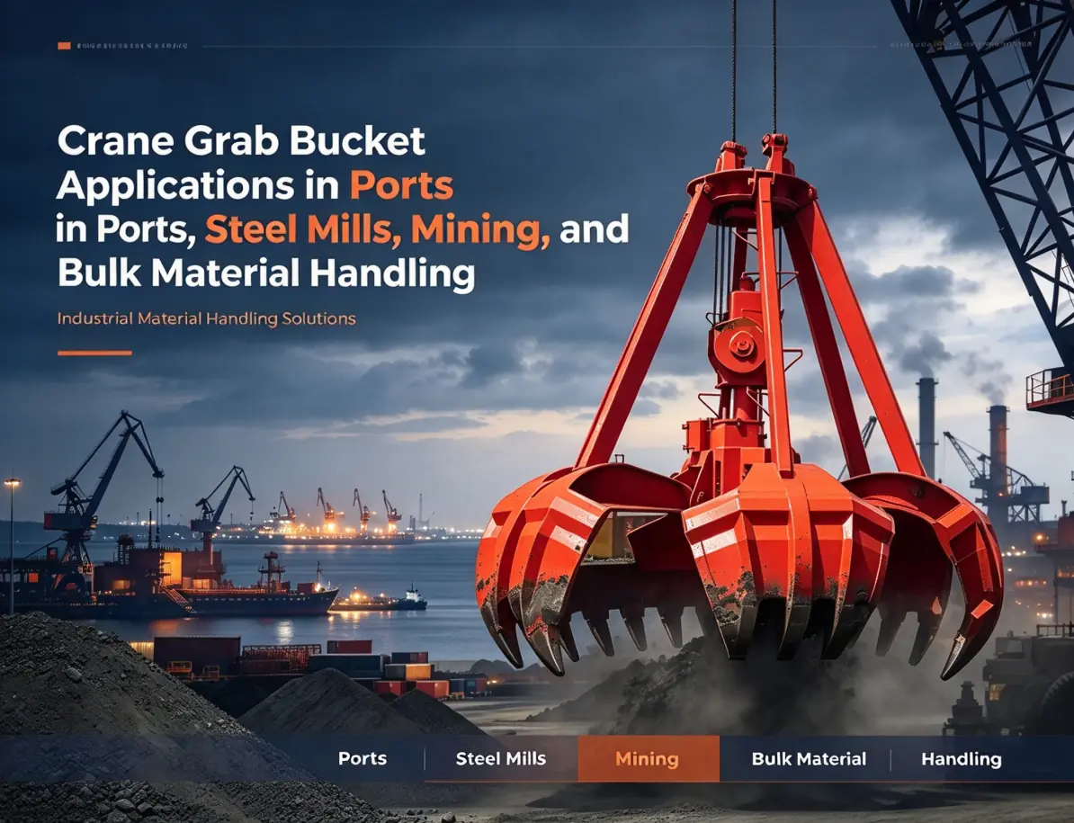 Crane Grab Bucket Applications in Ports, Steel Mills, Mining, and Bulk Material Handling